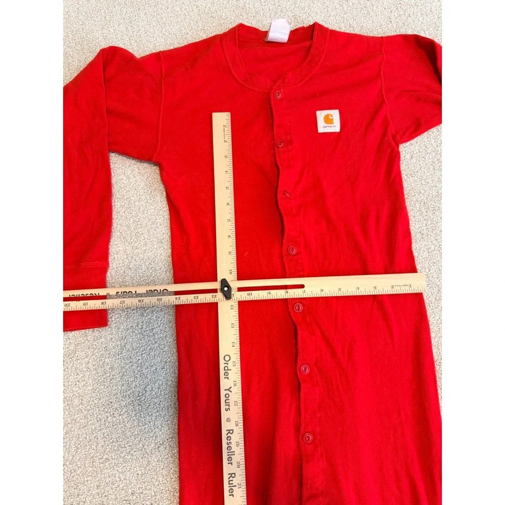 Carhartt Mens Medium Red Cotton Thermal Union Suit USA Made Vintage 8211